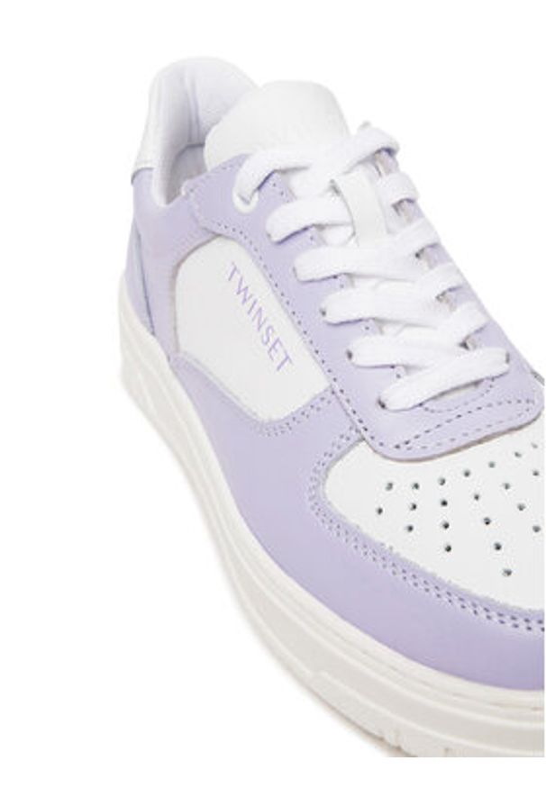 TwinSet - TWINSET Sneakersy 251GCJ01E Fioletowy. Kolor: fioletowy. Materiał: skóra