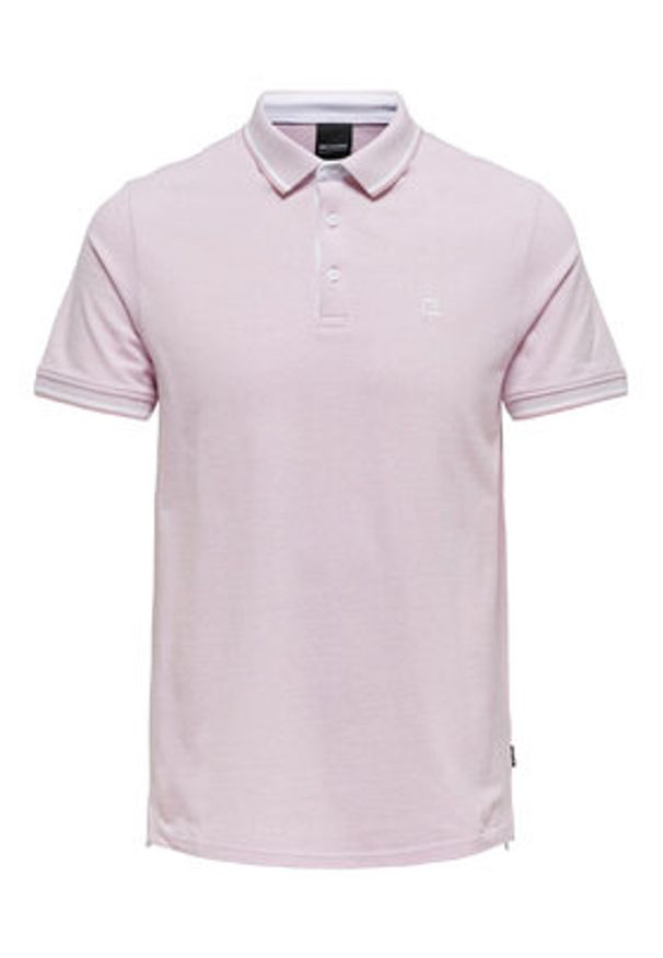 Only & Sons Polo Fletcher 22024827 Różowy Regular Fit. Typ kołnierza: polo. Kolor: różowy. Materiał: bawełna