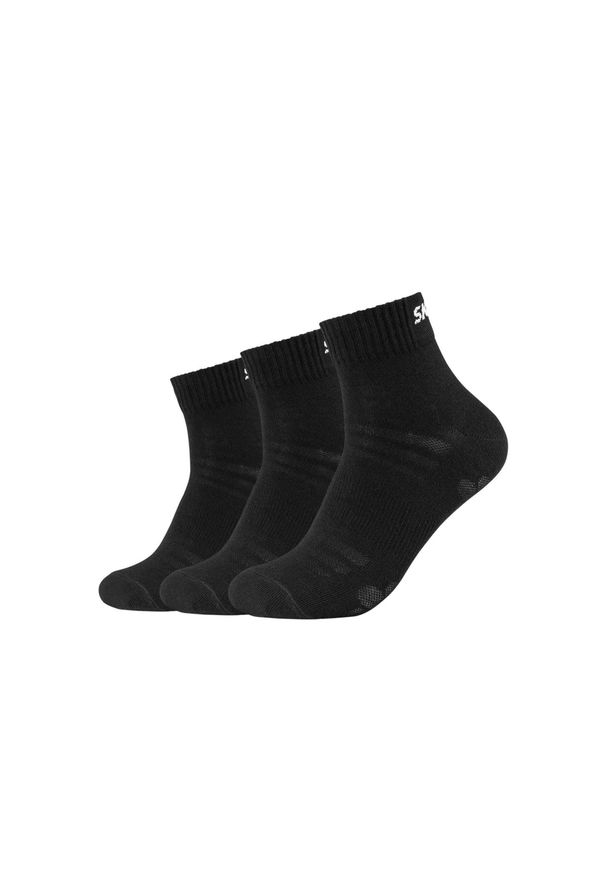 skechers - Skarpetki sportowe dla dorosłych 3PPK Unisex Mesh Ventilation Quarter Socks. Kolor: czarny. Materiał: bawełna, poliamid, elastan