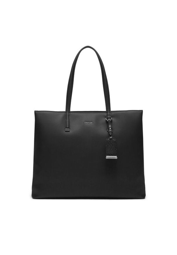 Calvin Klein Torebka Ck Must Medium Shopper_Jcq K60K612347 Czarny. Kolor: czarny. Materiał: skórzane