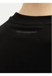 Karl Lagerfeld - KARL LAGERFELD T-Shirt 755156 552235 Czarny Regular Fit. Typ kołnierza: dekolt w karo. Kolor: czarny. Materiał: bawełna #4