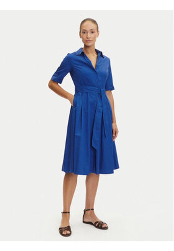 Tatuum Sukienka koszulowa Niki T2503.205 Niebieski Regular Fit. Kolor: niebieski. Materiał: bawełna. Typ sukienki: koszulowe