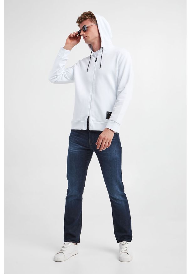 Armani Exchange - Bluza męska ARMANI EXCHANGE. Typ kołnierza: kaptur. Materiał: prążkowany. Wzór: aplikacja