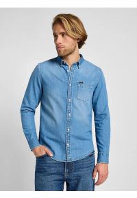 Lee - LEE MĘSKA KOSZULA JEANSOWA BUTTON DOWN Bueller 112355641 L880008566. Typ kołnierza: button down. Materiał: jeans