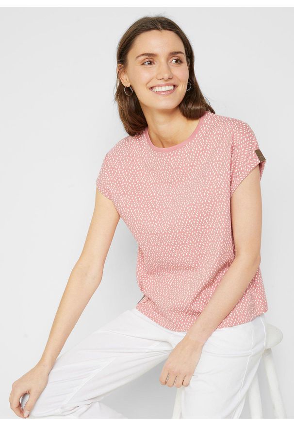 bonprix - T-shirt (2 szt.). Kolor: różowy. Materiał: skóra