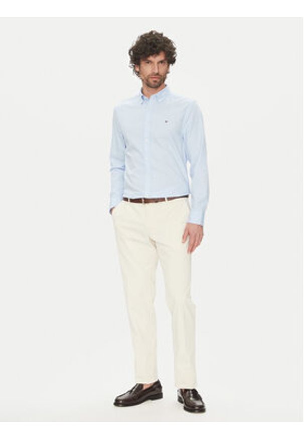 TOMMY HILFIGER - Tommy Hilfiger Koszula MW0MW38556 Błękitny Slim Fit. Kolor: niebieski. Materiał: bawełna