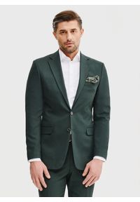 Pako Lorente - PAKO LORENTE - Zielona marynarka garniturowa. Kolor: zielony. Materiał: elastan, wiskoza, poliester. Wzór: gładki. Styl: młodzieżowy #3