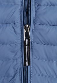 Born2be - Niebieska Pikowana Kurtka Przejściowa z Kapturem z Lamówką i Ściągaczami Zidara. Okazja: na spacer. Typ kołnierza: kaptur. Kolor: niebieski. Materiał: poliester, jeans, dresówka #7