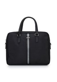 Wittchen - Męska torba na laptopa 17” z tasiemką czarna. Kolor: czarny. Materiał: poliester. Wzór: aplikacja. Styl: elegancki, sportowy #1