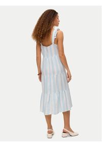 Vero Moda Sukienka letnia Linn 10322614 Błękitny Regular Fit. Kolor: niebieski. Materiał: len, wiskoza. Sezon: lato