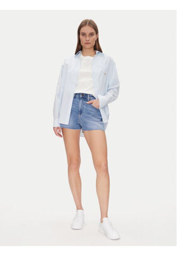 Tommy Jeans Szorty jeansowe Hot Pant Bi8036 DW0DW20575 Niebieski Regular Fit. Kolor: niebieski. Materiał: bawełna