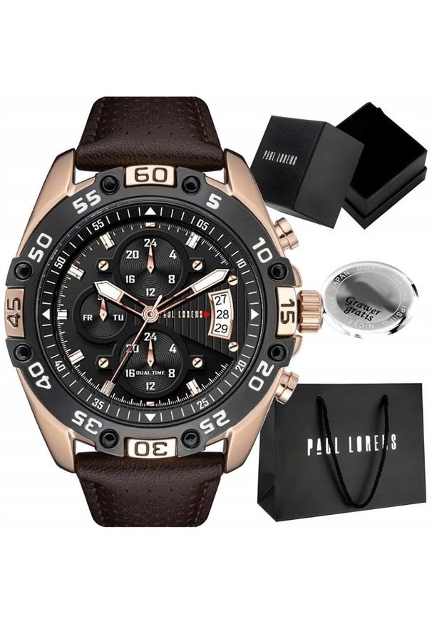 Zegarek męski Paul Lorens QERCO-1B1 Z GRAWEREM