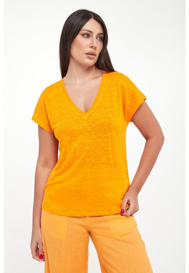 Ecoalf - T-shirt damski lniany Arendal ECOALF. Materiał: len