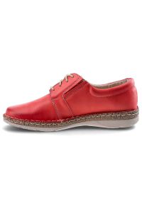 Czerwone Półbuty Wasak Damskie Wygodne Buty. Okazja: na co dzień. Kolor: czerwony. Materiał: skóra. Styl: casual, klasyczny #7