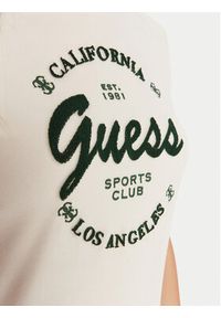Guess T-Shirt V5BI03 J1314 Beżowy Slim Fit. Kolor: beżowy. Materiał: bawełna