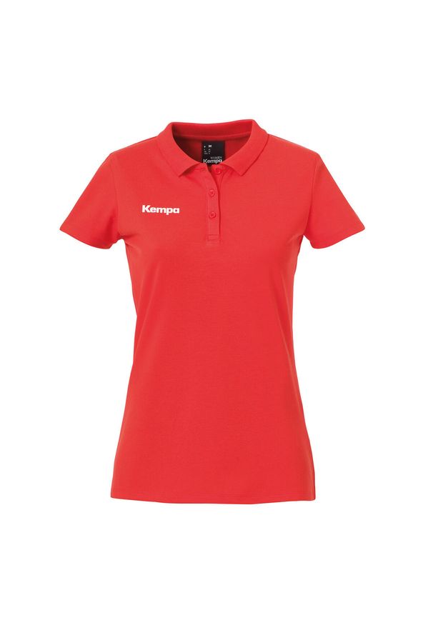 KEMPA - Damska koszulka polo Kempa Basics. Typ kołnierza: polo. Kolor: czerwony. Materiał: materiał