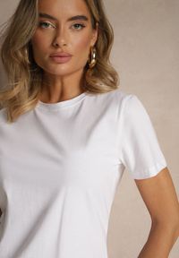 Renee - Biały Basicowy T-shirt z Bawełny Ralurelle. Okazja: na co dzień. Kolor: biały. Materiał: bawełna. Sezon: lato, wiosna. Styl: klasyczny, casual #5
