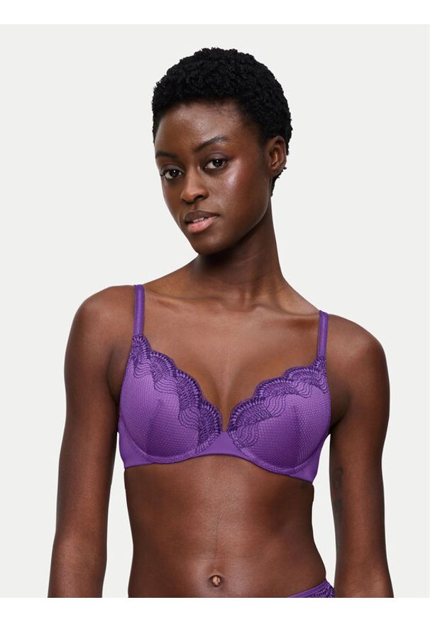 Triumph Biustonosz z fiszbiną Comfort Glam 10224965 Fioletowy. Kolor: fioletowy. Materiał: syntetyk