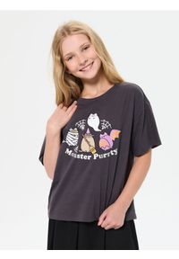 Sinsay - Bawełniana koszulka z nadrukiem Pusheen the Cat - szary. Kolor: szary. Materiał: bawełna. Wzór: nadruk #1