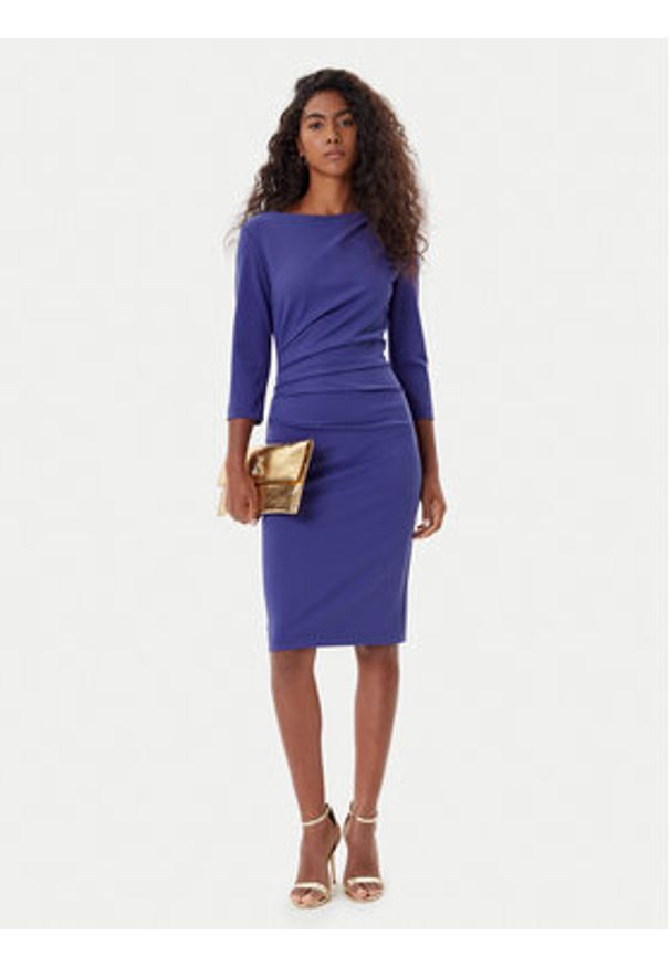 Rinascimento Sukienka koktajlowa CFC0126154003 Fioletowy Slim Fit. Kolor: fioletowy. Materiał: syntetyk. Styl: wizytowy