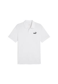 Koszulka Puma Ess No. 1 Logo Pique Polo, Mężczyźni. Typ kołnierza: polo. Kolor: biały. Materiał: bawełna, materiał