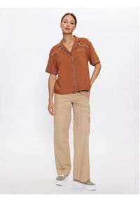 Vans Koszula Dusk Downer Ss Top VN00076C Brązowy Relaxed Fit. Kolor: brązowy. Materiał: wiskoza #4
