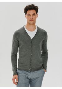 PAKO LORENTE – Szary kardigan męski P24SF-2X-004-S - Pako Lorente. Kolor: szary, niebieski. Materiał: dzianina. Styl: klasyczny