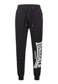 Spodnie dresowe z dużym logo Lonsdale. Kolor: czarny. Materiał: dresówka. Długość: długie