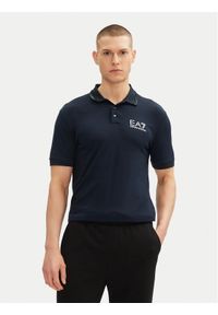 EA7 Emporio Armani Polo 7M000300 AF13739 UB102 Granatowy Slim Fit. Typ kołnierza: polo. Kolor: niebieski. Materiał: wiskoza #1
