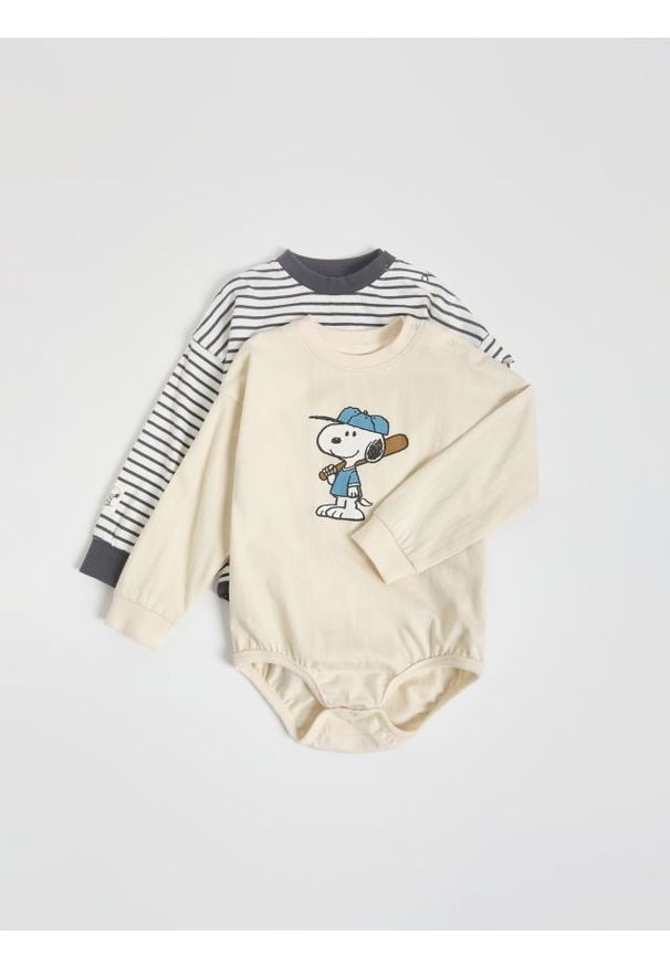 Reserved - Body Snoopy 2 pack - złamana biel. Materiał: bawełna, dzianina