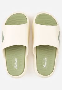 Born2be - Białe Minimalistyczne Klapki Basenowe na Piankowej Podeszwie Paphie. Okazja: do domu, na co dzień, na plażę. Kolor: biały. Materiał: dresówka. Sezon: lato. Styl: wakacyjny, casual #9