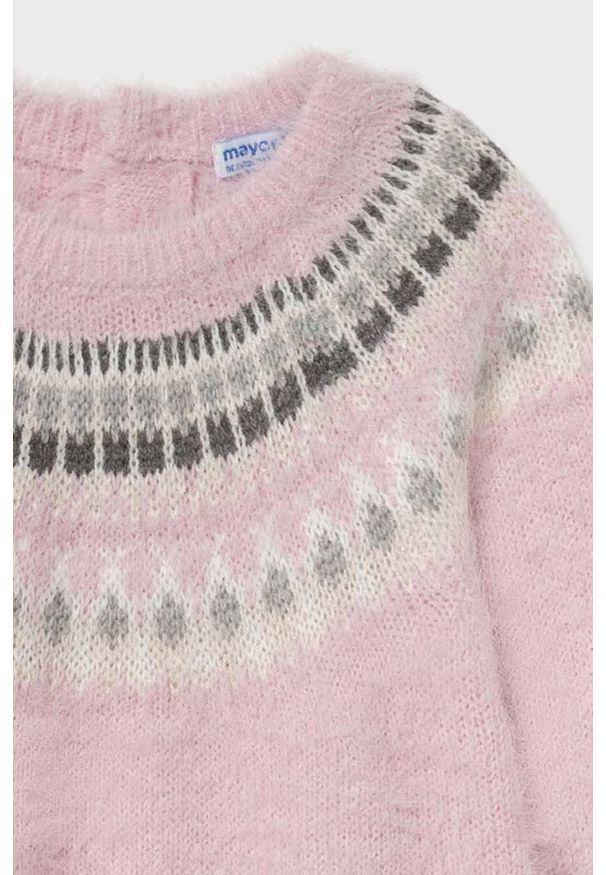 Mayoral Sweter dziecięcy kolor różowy. Okazja: na co dzień. Kolor: różowy. Materiał: dzianina. Styl: casual