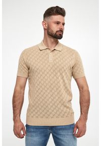 Karl Lagerfeld - Polo męskie z dzianiny ażurowej KARL LAGERFELD. Typ kołnierza: polo. Materiał: dzianina. Wzór: ażurowy #4