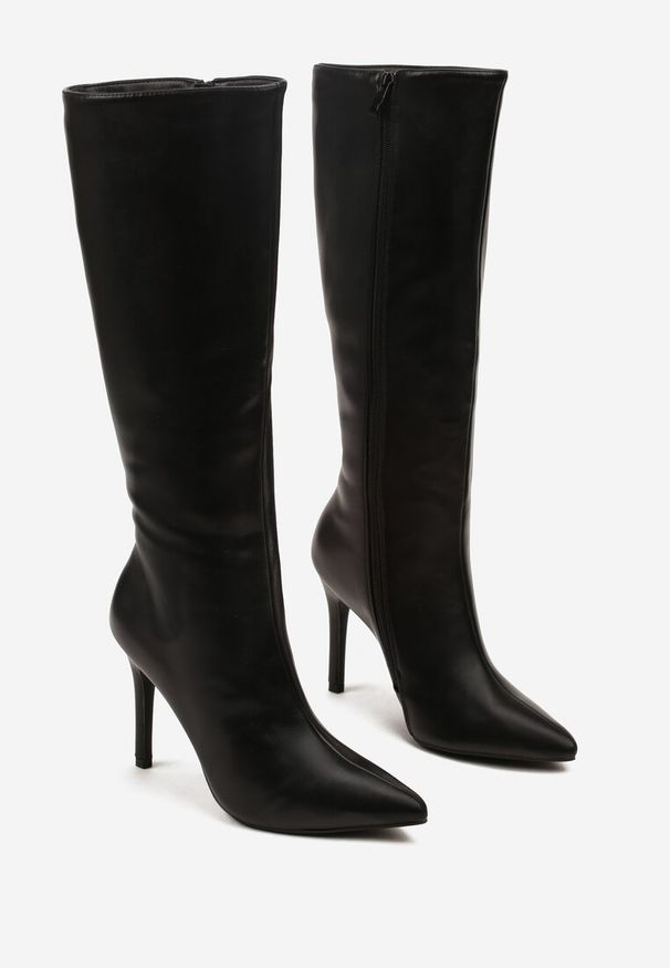 Renee - Czarne Klasyczne Kozaki na Szpilce Latiara. Okazja: na co dzień. Kolor: czarny. Szerokość cholewki: normalna. Sezon: zima, jesień. Obcas: na szpilce. Styl: klasyczny