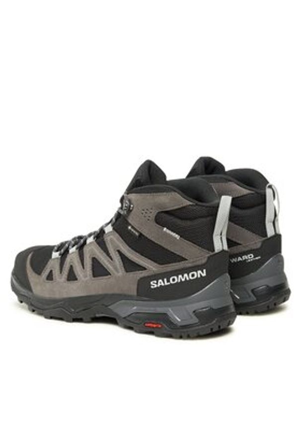 salomon - Salomon Trekkingi X Ward Leather Mid GORE-TEX L47181700 Szary. Kolor: szary. Materiał: zamsz, skóra. Technologia: Gore-Tex. Sport: turystyka piesza