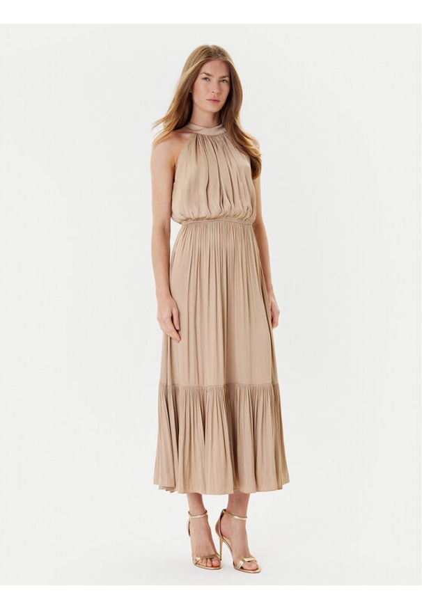 Morgan Sukienka koktajlowa 222-RAMAGE Beżowy Regular Fit. Kolor: beżowy. Materiał: syntetyk. Styl: wizytowy