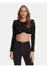 Elisabetta Franchi Body TO-046-57E2-V370 Czarny Slim Fit. Kolor: czarny. Materiał: syntetyk