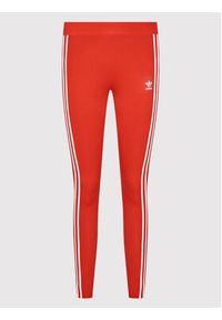 Adidas - adidas Legginsy adicolor Classics 3-Stripes HD2348 Czerwony Tight Fit. Kolor: czerwony. Materiał: bawełna