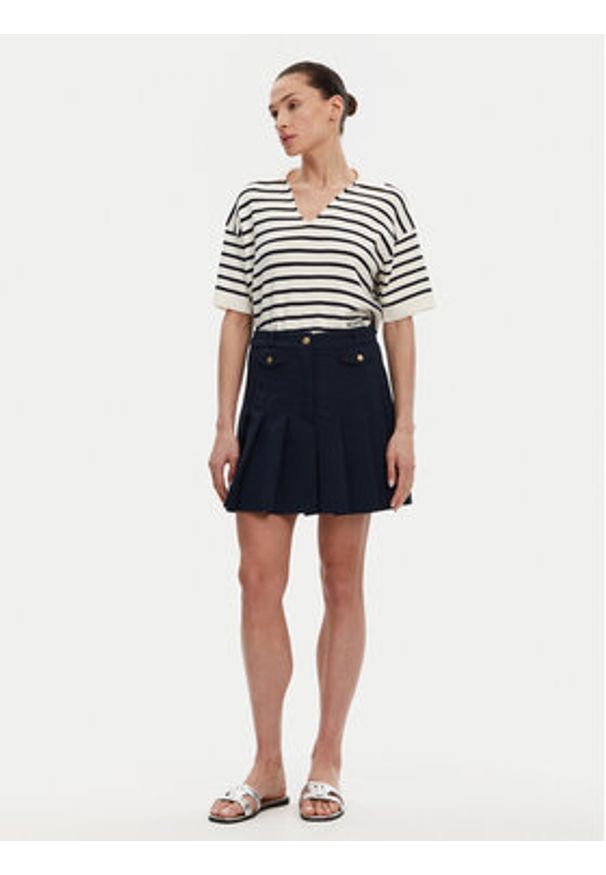 TOMMY HILFIGER - Tommy Hilfiger Spódnica plisowana WW0WW44731 Granatowy Regular Fit. Kolor: niebieski. Materiał: syntetyk
