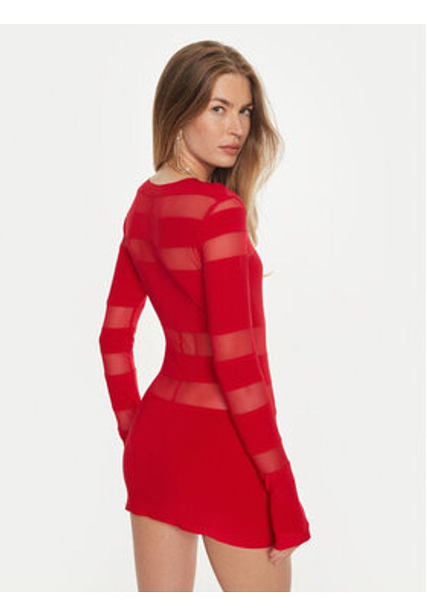 NORMA KAMALI Sukienka koktajlowa KK4233PMB48946 Czerwony Slim Fit. Kolor: czerwony. Materiał: syntetyk. Styl: wizytowy