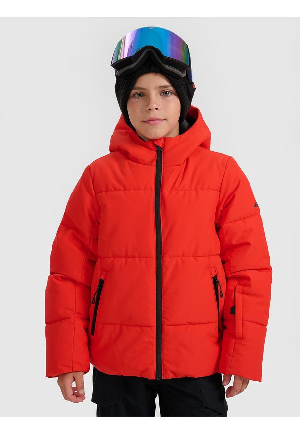 4f - 4F Kurtka narciarska membrana 5000 chłopięca - czerwona 146 (10-11 lat). Kolor: czerwony. Materiał: poliester, materiał. Sezon: lato