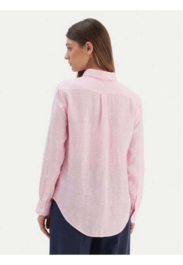 Polo Ralph Lauren Koszula 211970730514 Różowy Regular Fit. Typ kołnierza: polo. Kolor: różowy. Materiał: len