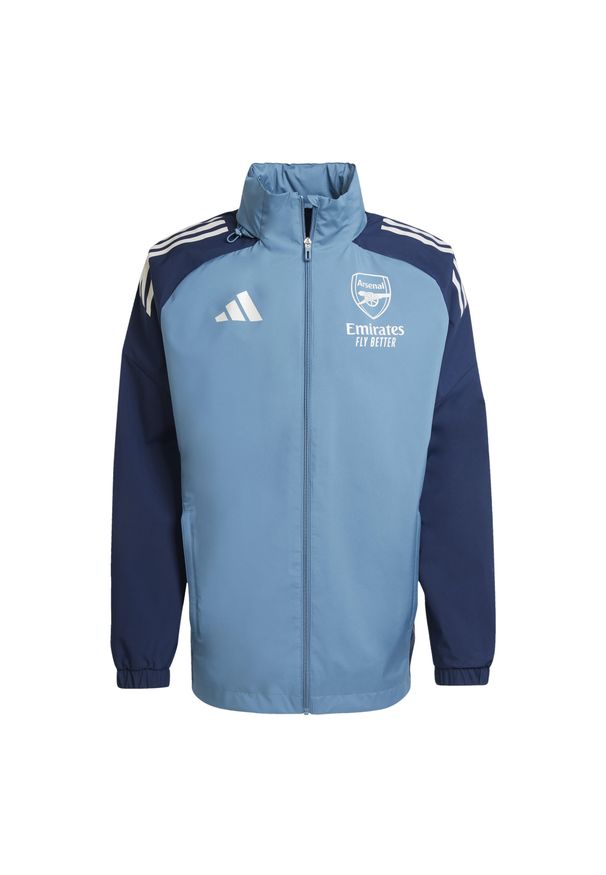 Adidas - Kurtka dresowa zewnętrzna Arsenal 2025/26. Kolor: niebieski. Materiał: dresówka. Sport: piłka nożna