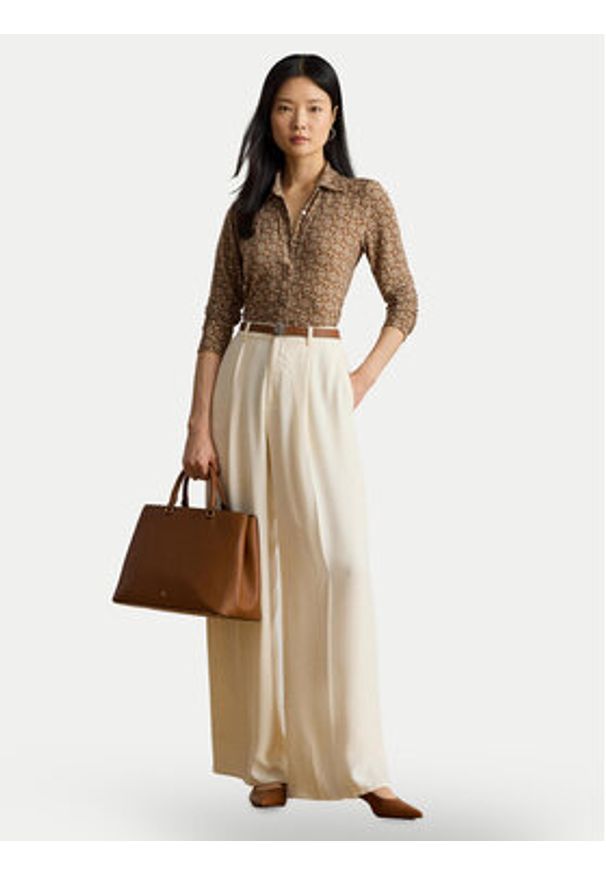 Lauren Ralph Lauren - LAUREN RALPH LAUREN Koszula 200980178001 Beżowy Slim Fit. Kolor: beżowy. Materiał: syntetyk