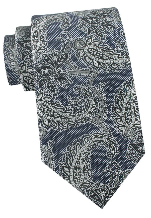 Krawat Męski - Angelo di Monti - Niebieski z Popielem, Duży Wzór. Kolor: niebieski. Materiał: tkanina. Styl: elegancki, wizytowy