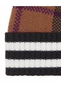 Burberry - BURBERRY - Kaszmirowa czapka w kratkę. Kolor: beżowy. Materiał: kaszmir. Wzór: kratka