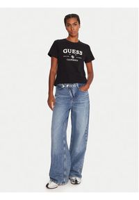 Guess T-Shirt V5BI02 KCBF1 Czarny Regular Fit. Kolor: czarny. Materiał: bawełna