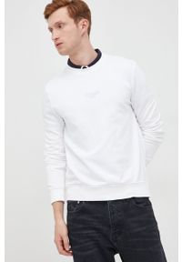 Guess bluza męska kolor biały z nadrukiem. Kolor: biały. Wzór: nadruk