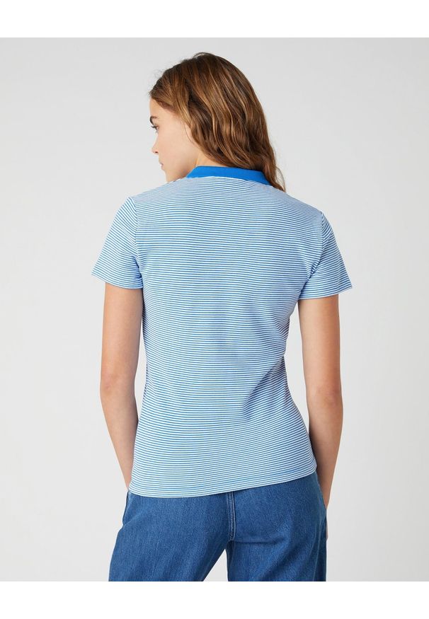 Wrangler - DAMSKIE POLO WRANGLER POLO STRONG BLUE 112132078. Typ kołnierza: polo