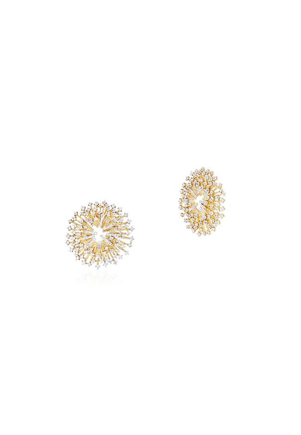 W.KRUK Kolczyki Złote - złoto 585, Diament 0,14ct,biały topaz - ZDL/KB+41. Materiał: złote. Kolor: biały, złoty, wielokolorowy. Kamień szlachetny: topaz, diament